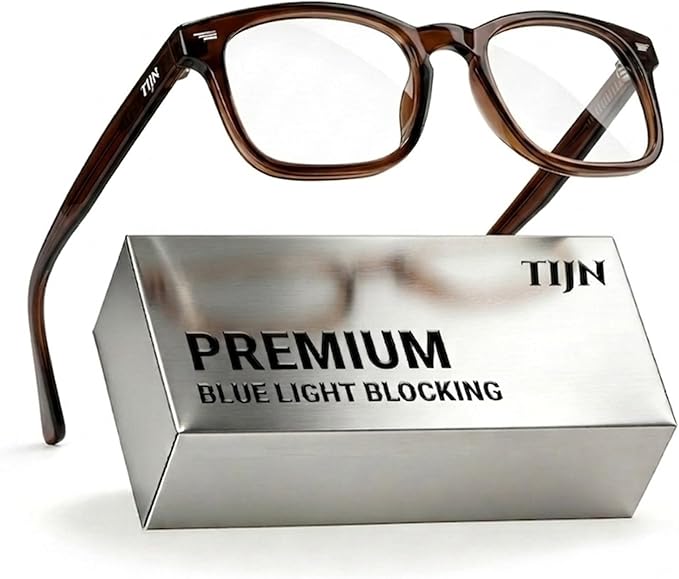 TIJN Premuim Blue Light Blocking Glasses for Women Men Square Frame Nerd Eyeglasses Anti Blue Ray Computer Screen Glasses