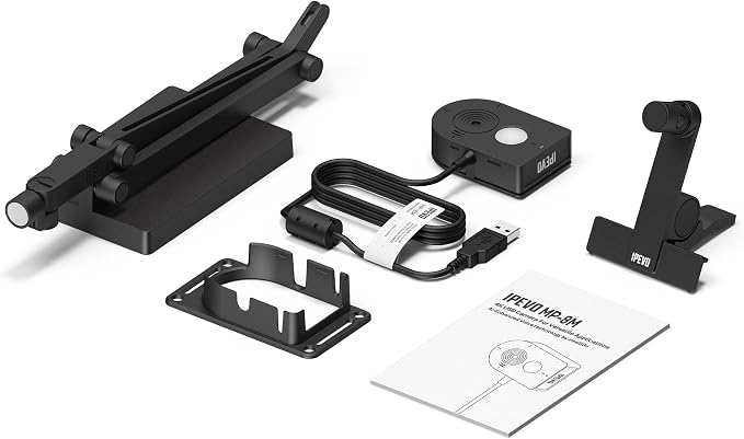 IPEVO MP-8M Multi-Purpose 4K USB 1080P Webcam, Microphone with AI Noise Reduction, Flexible mounting Options, for Video Calls, Gaming, Streaming, Conferencing, Hybrid Work, Streaming, Vlogging