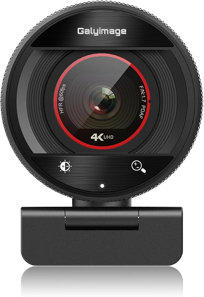 4K Webcam for PC - Computer Camera with PDAF USB Webcam with Microphone & Privacy Cover, 1080P@60FPS Streaming Camera, USB 2.0 Plug&Play, 8X Digital Web Cam w/ 78°View for Meeting/Zoom/Teams