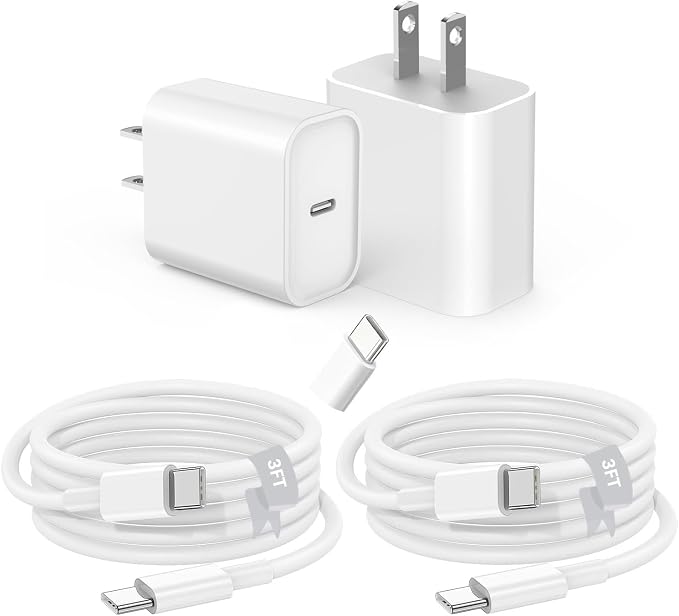 2Pack USB C Fast Charger for iPad Pro 13/12.9/11 in 2025-2018,iPad 11th,iPad Air 4th/5th 10.9",iPad mini 7th Generation,iPad Charger Fast Charging Wall Charger Block with 3FT USB C to C Cable
