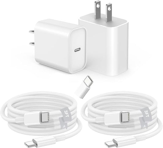 2Pack USB C Fast Charger for iPad Pro 13/12.9/11 in 2025-2018,iPad 11th,iPad Air 4th/5th 10.9",iPad mini 7th Generation,iPad Charger Fast Charging Wall Charger Block with 3FT USB C to C Cable