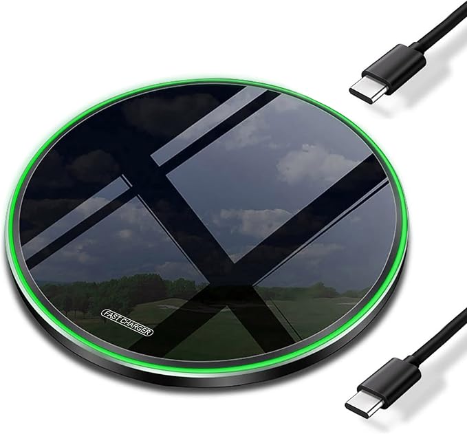20W Fast Wireless Charger Pad with USB-C for Samsung Galaxy S25/S24/S23/S22/Note 20/Buds/Buds +,Pixel 8/7,Wireless Phone Charge Station Compatible with iPhone 17/16/15/14/13/SE/X/AirPods etc