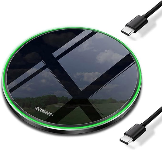 20W Fast Wireless Charger Pad with USB-C for Samsung Galaxy S25/S24/S23/S22/Note 20/Buds/Buds +,Pixel 8/7,Wireless Phone Charge Station Compatible with iPhone 17/16/15/14/13/SE/X/AirPods etc