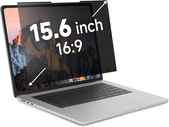 Nano-Suction Laptop Privacy Screen 15.6 Inch 16:9, Removable Screen Privacy Shield for Laptop, Anti Glare, Anti Bule Light, Screen Protector for Lenovo HP Dell Acer Asus Thinkpad