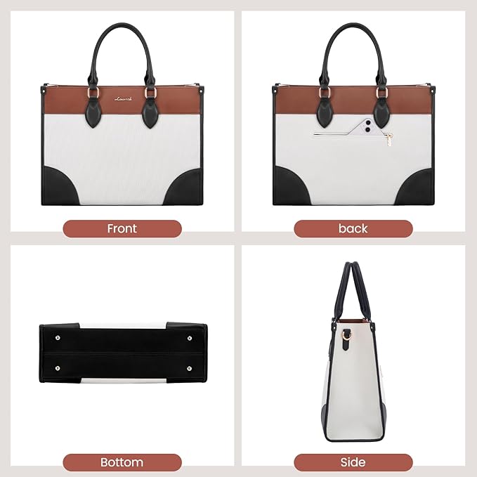 LOVEVOOK Laptop Bag for Women 15.6 lnch,Waterproof Laptops Tote Bags for Womens,Professional Work Bags for Women with Cup Holder,Large Laptop Purse Computer Briefcase Office Teacher Clutch Bag,2 PCS