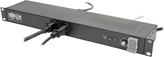 Tripp Lite 12-Outlet Rackmount PDU Isobar Surge Protector Power Strip, 20A, 3840 Joules, 15ft Cord with 5-20P Plug, 1U Rack-Mount, Lifetime Manufacturer's Warranty & $25,000 Insurance (IBAR12-20ULTRA)