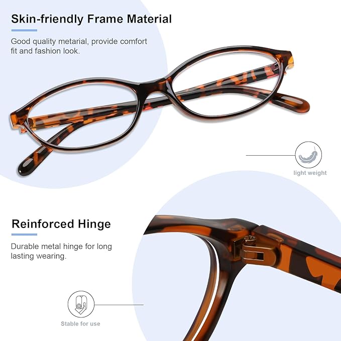 Oval Blue Light Blocking Glasses for Women Retro 90s Cat Eye Frame Glasses Computer TV Eyeglasses Anti Eyestrain