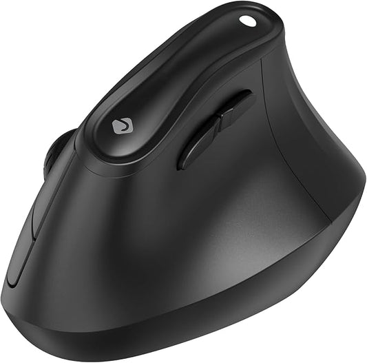 J-Tech Digital Wireless Mouse, Vertical Ergonomic Mouse with 2.4G Wireless & Bluetooth for 3 Multi-Device Function, Adjustable DPI Modes, Compatible with PC, Mac, Laptop - Black