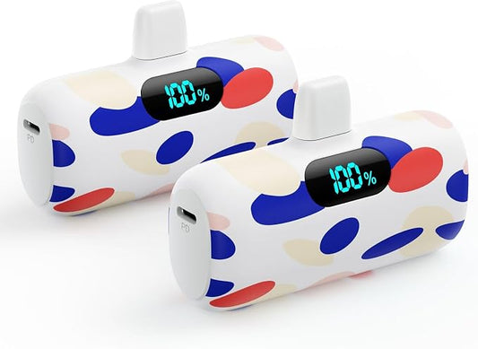 Feob [2 Pack] Small Portable Charger for iPhone14/13,Upgraded 5000mAh PD Fast Charging Power Bank,Mini Portable Phone Charger Compatible with iPhone 14/14 Pro Max/13/13 Pro/12 Pro/11/XR/X/8/7/6