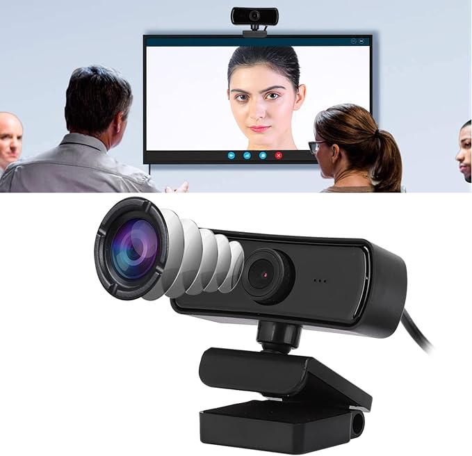 Zopsc 360 Degree Rotation Webcam, 4K USB Camera with Built-in Microphone, Computer Accessory for PC Live Broadcast, Video Conferencing, Online Class, and Gaming