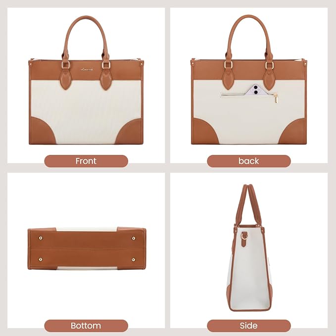 LOVEVOOK Laptop Bag for Women 15.6 lnch,Waterproof Laptops Tote Bags for Womens,Professional Work Bags for Women with Cup Holder,Large Laptop Purse Computer Briefcase Office Teacher Clutch Bag,2 PCS