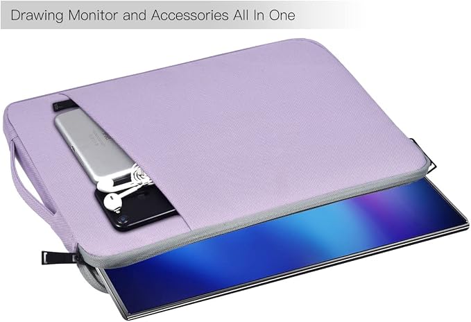 Portable Monitor Case 15.6 Inch, Carrying Computer Bag Compatible with KYY Lepow GTEK ViewSonic ZSCMALLS AOC 15.6 Inch Portable Display Monitors, Purple