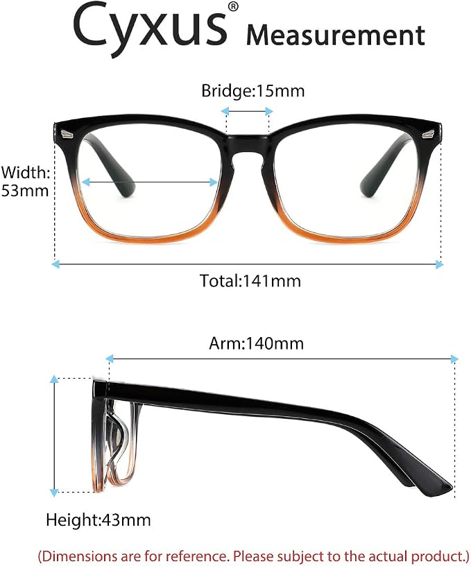 Cyxus Blue Light Glasses Men Women Reduce Eye Strain UV Blocking for Office Work Computer Screen 8082