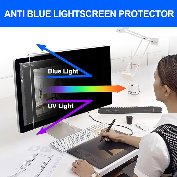 [2-Pack Computer Privacy Screen Filter 27" Hanging Privacy Screen Protector Compatible Widescreen Computer Monitor with Aspect Ratio 16:9,Anti-Glare Privacy Screen Protector (27" Diagonal)