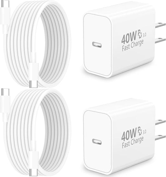 [Apple MFi Certified] iPhone 17 Charger Fast Charging, Linocell 4Pack 40W Dynamic Power Adapter USB C Charger Type C Wall Chargers with 6FT Type C Cable for iPhone 17/17 Pro/17 Pro Max/16 Pro/15/iPad