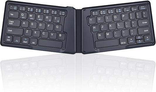Perixx PERIBOARD-805E, Wireless Foldable Ergonomic Bluetooth Keyboard, Ultra-Thin X Type Keys, Compatible with iOS, Android, or Windows Smartphone, Tablet, or Laptops, US English