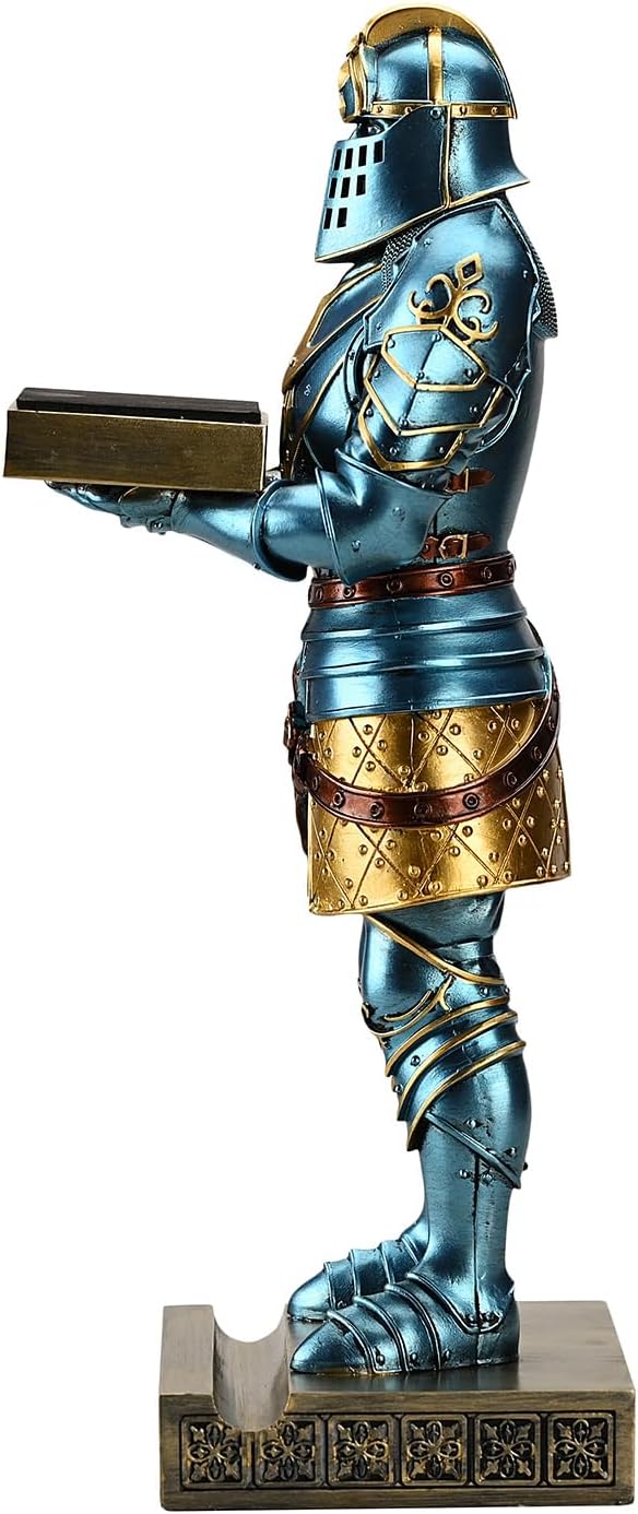 King's Guard Headphone Stand Watch Display Stand Jewelry Bracelet Necklace Holder Trays Towers Warrior Knight Mobile Phone Stand for Office & Home 12.20 Inch (Blue)