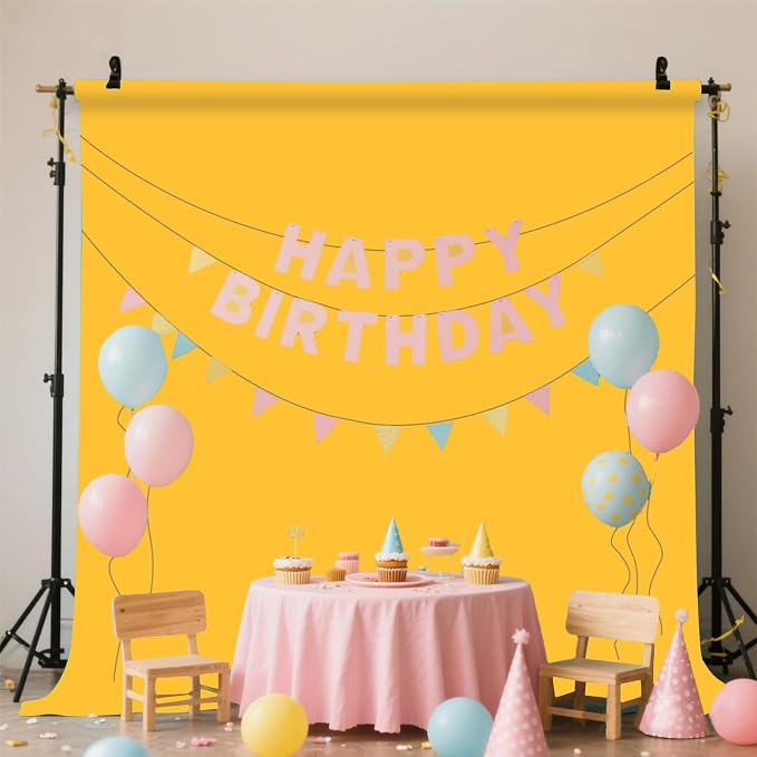 Yellow Photo Backdrop for Photoshoot Photography Background Studio Backdrop Streaming Video Shooting 5x7FT