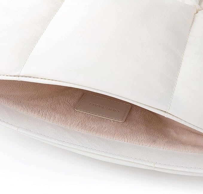 Comfyable Puffy Laptop Sleeve 13 Inch 14 Inch, Quilted Puffer Laptop Carrying Case for Women, Pillow Case Compatible with MacBook Air/Pro M5 M4 M3 M2 Pro/Max 2026, 13" MacBook Neo A18, Rice | Puffy
