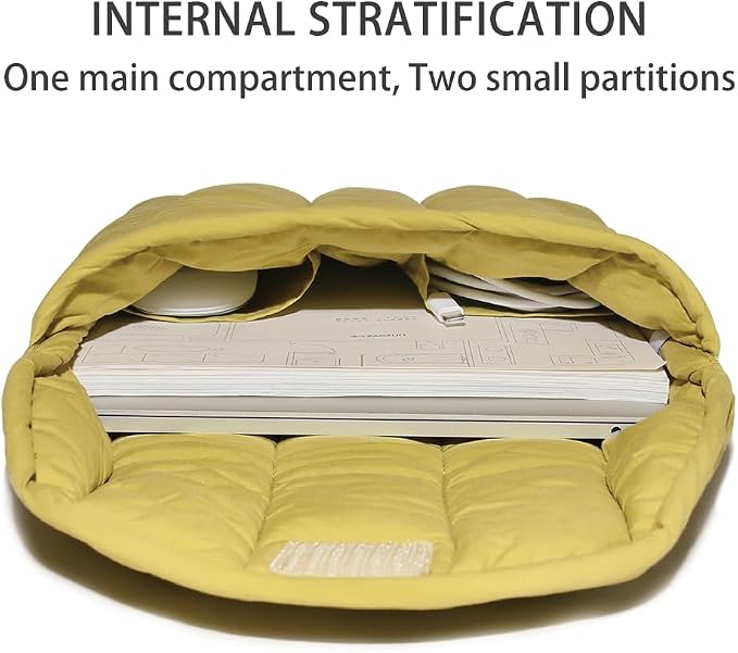 Puffy Laptop Sleeve Set 13-14 Inch Green, Protective Carrying Case for Men and Women, Cute Case Bag Compatible with 13 and 14 Inch Laptops, for MacBook Air M2, Asus/Dell Xps in Cover