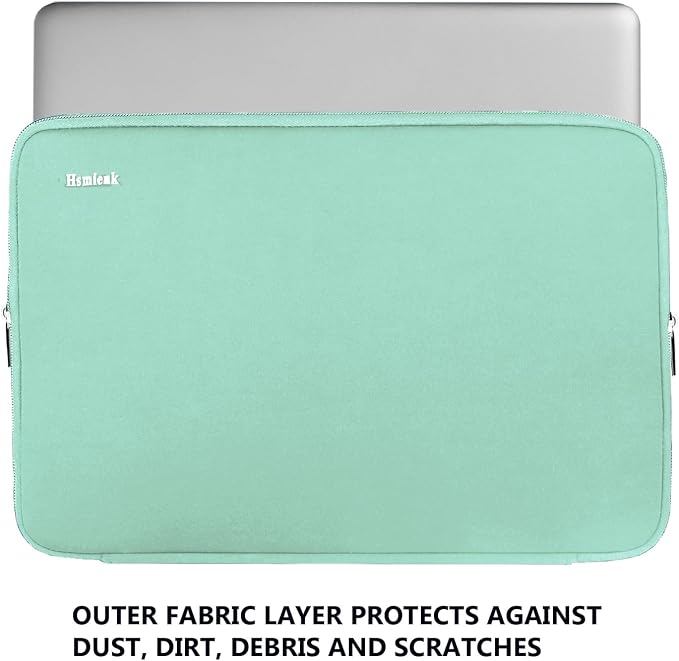 Laptop Sleeve 15.6 Inch, Durable Shockproof Protective Cover Flip Case Briefcase Carrying Bag Compatible with 15.6" HP, ASUS, Lenovo, Acer, Notebook, Computer, Ultrabook, Chromebook, Light Blue