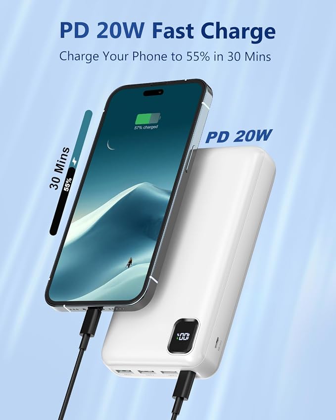 Portable Charger 50000mAh Power Bank, PD 30W Fast Charging External Battery Pack,High Capacity External Battery Pack for Camping, Portable Phone Charger for iPhone Samsung Android
