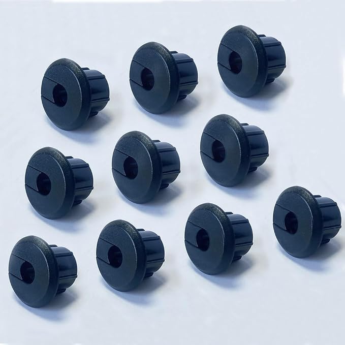 Furniture Wall Hole Bushing Cable Grommet for Starlink Ethernet Cable,Covering 3/4 inch Desk Holes,Universal Cable Management Wire Organizer Pass Through Holes Cover Kits (Black - 10 Pack)