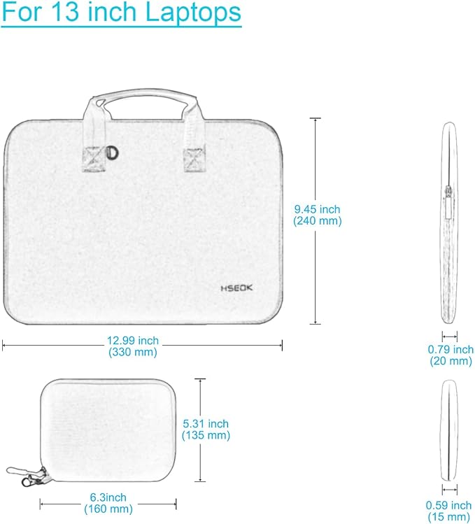 Laptop Sleeve 12.9-13 inch Case with Small Pouch Compatible with MacBook Neo 13, MacBook Air Pro 13 M5/M4/M3/M2/M1, iPad Pro Air 12.9" 13", XPS 13 and Most 12.9-13 inch Notebooks,P02K01