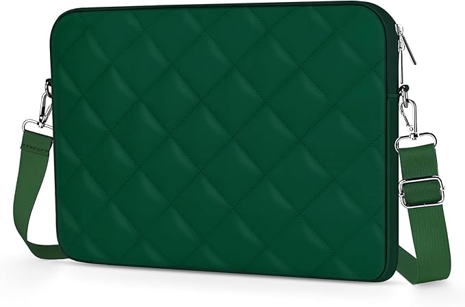 Puffy Quilted Laptop Sleeve with a Removable Shoulder Strap Compatible with MacBook Air 15 inch M2 A2941 2023/Pro 15 A1990 A1707, 15 Surface Laptop 5/4/3,Dell XPS 15,HP Stream 14 inch