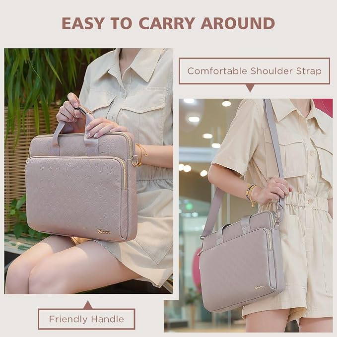 KIZUNA Laptop Sleeve Case 17 Inch Computer Shoulder Bag for 17.3" Legion 5/5i/LG gram 17/17.3" MSI 17/Dell G7/17 IdeaPad 3i Gen7/HP Gaming Pavilion 17/ Ideapad 700,Khaki