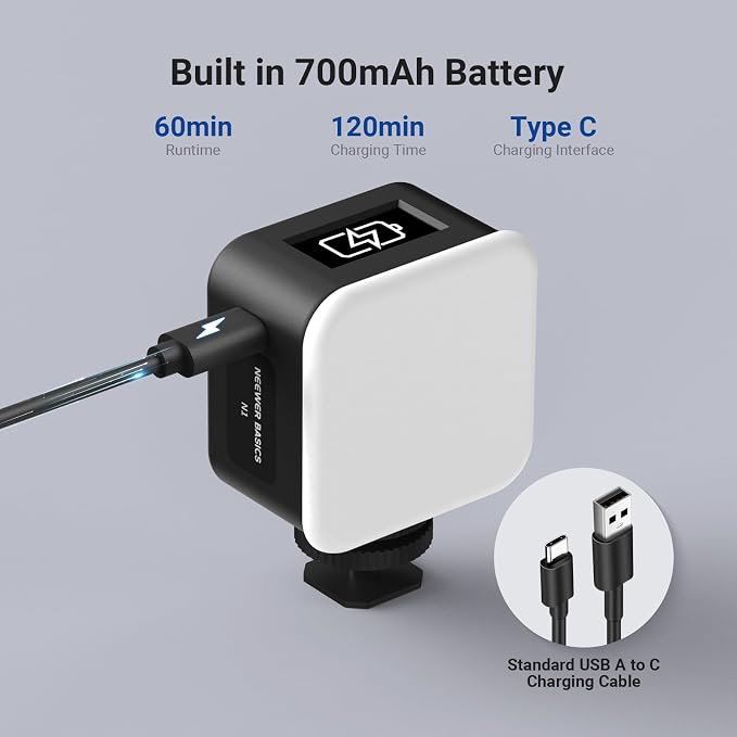 NEEWER BASICS Magnetic Phone Flash Speedlite & Selfie Light Compatible with iPhone Samsung Android, 18Ws GN12 Equivalent 700mAh Mini LED Ring Fill Lighting with Display for Photo & Video Recording, N1