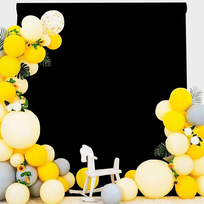 6x9ft Black Photography Backdrop, High Density Polyester Fiber Photo Background Cloth is Foldable and Machine Washable, Suitable for Photo Background Video Photography Studios