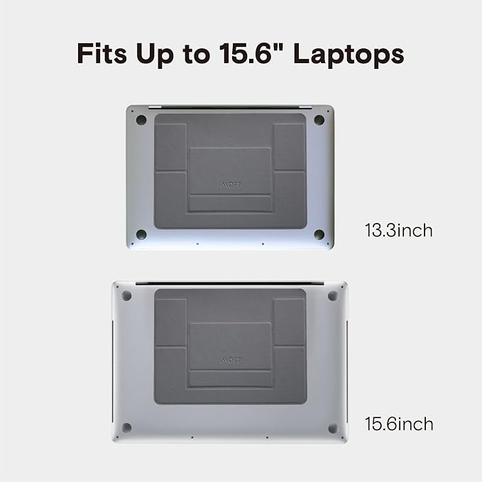 MOFT Laptop Stand for Desk, Adhesive MacBook Computer Stand with 2 Adjustable Viewing Angles, Foldable and Portable Laptop Riser Compatible with 11"-16" Laptops, Starry Grey(Adhesive Version)