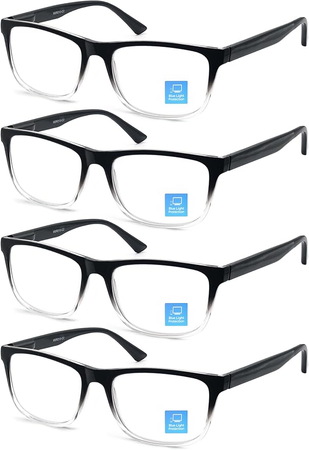 Blue Light Blocking Reading Glasses Men Large Wide Oversized Square Computer Readers Glasses for Big Head/Large Face