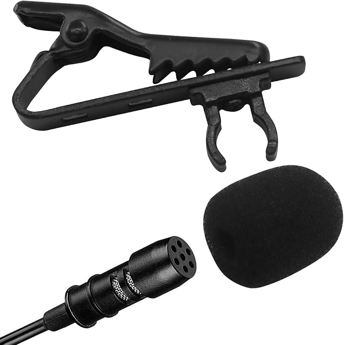 10 Pcs Lavalier Microphone Clips Replacement Kit with 10 Pcs Foam Windscreen Covers, Lapel Mic Clips Sponge Cover Kit for Voice Recording, Video Conferencing and Online Meetings