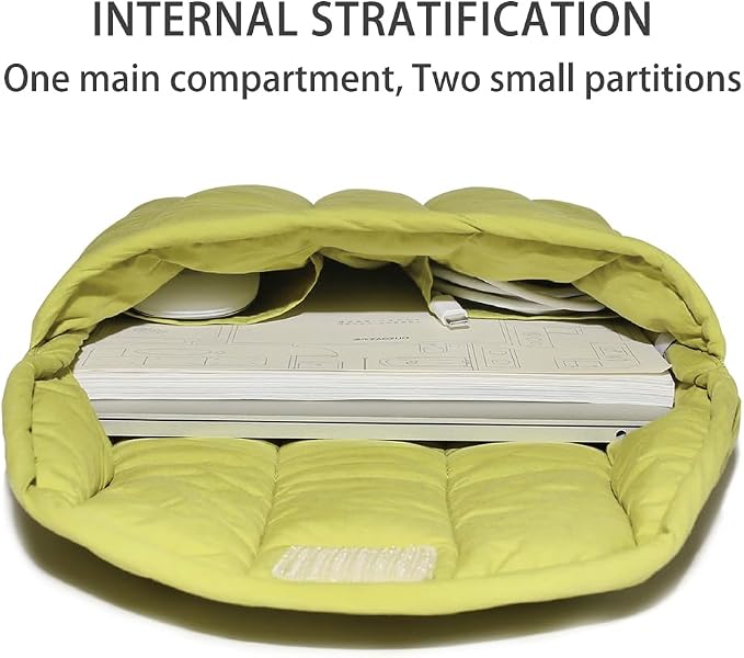 Puffy Laptop Sleeve 15-16 Inch Streak-Green, Protective Carrying Case for Men and Women, Cute Case Bag Compatible with 15 and 16 Inch Laptops, for MacBook Air M2, Asus/Dell Xps in Cover