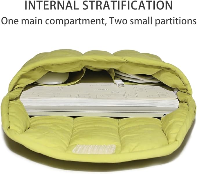Puffy Laptop Sleeve 13-14 Inch Streak-Green, Protective Carrying Case for Men and Women, Cute Case Bag Compatible with 13 and 14 Inch Laptops, for MacBook Air M2, Asus/Dell Xps in Cover