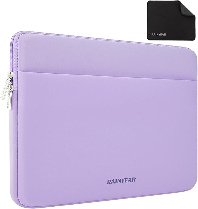 RAINYEAR Laptop Sleeve Case 15 16 Inch, Protective Portable Case with Front Pocket, Briefcase Handbag Computer Cover Laptop Bag Compatible for 15-16 Inch MacBook Air/Pro, Purple