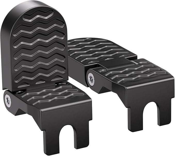 TOBWOLF 2PCS Bike Rear Pedals, Aluminium Bicycle Foot Peg, Non-Slip Ebike Foot Pegs for Passenger, Folding Rear Bicycle Footrest Pedals for E-Bike, Mountain Bike, Folding Bicycle