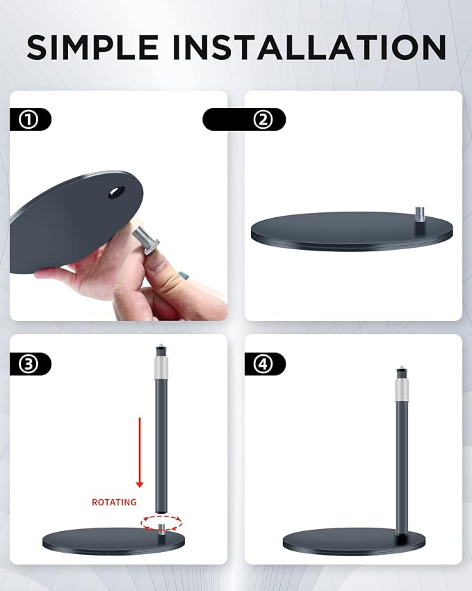 Webcam Stand, Light Stand Tripod with 360° Rotatable Ballhead for DSLR Camera, Ring Light, Webcam, Desktop Tripod for Video Recording, Shooting, Game Streaming, YouTube