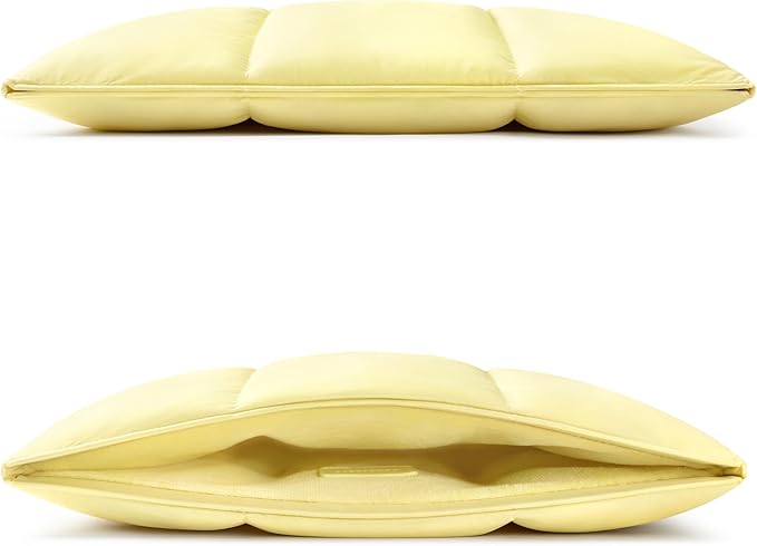 Comfyable Puffy Laptop Sleeve 15 16 Inch, Quilted Puffer Laptop Carrying Case for Women, Pillow Pouch Compatible for MacBook Air M5 & MacBook Pro M5 Pro/Max 2026, Butter Yellow