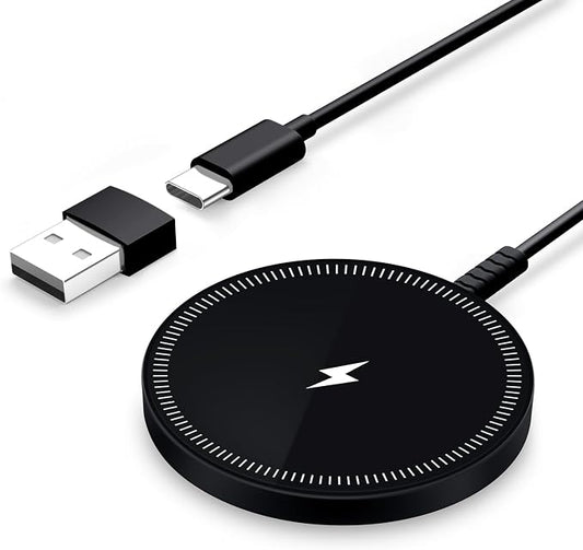 Magnetic Wireless Charger Fast Charge Strong Magnet Charging Pad for iPhone 17/16/15/14/13/12 - Series&AirPods Pro 4-2, Daul Ports, Case-Friendly, Ultra-Slim & Portable for Travel Nightstand Desk