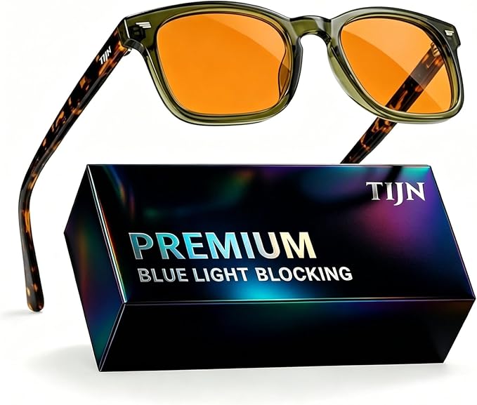 TIJN Premuim Blue Light Blocking Glasses for Women Men Square Frame Nerd Eyeglasses Anti Blue Ray Computer Screen Glasses