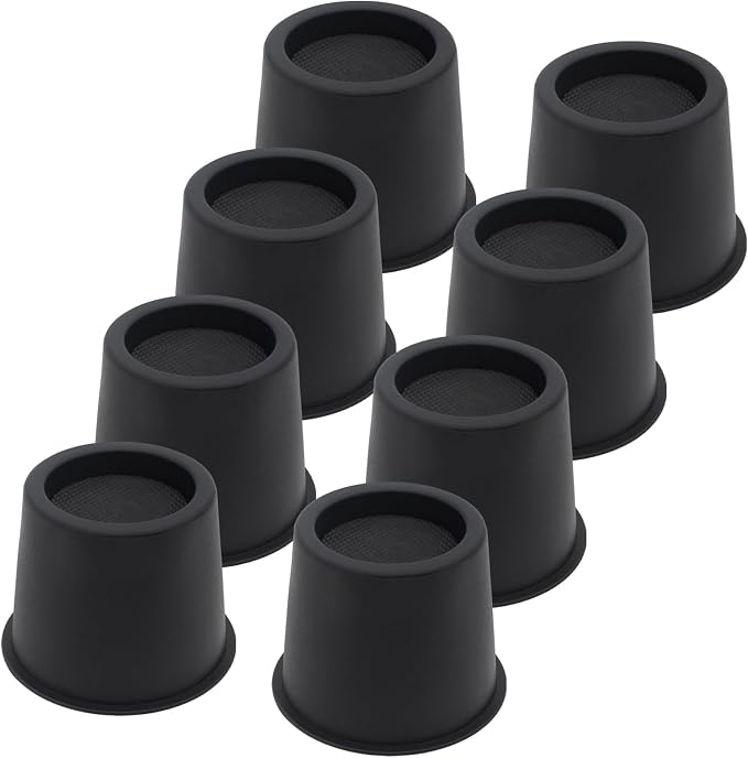 8 Pack Bed Risers 4 inch Heavy Duty Furniture Risers, Table Risers Bed Lifts Risers for Sofa, Couch, Desk, Cabinet, Bed Frame Risers Supports Up to 3,600 Lbs Black