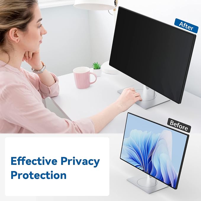IPROKKO [2-Pack] 23 Inch Computer Privacy Screen Filter for 16:9 Widescreen Monitor, Removable 23in Anti Blue Light Glare Privacy Shield, Anti Spy Security Protector for Hp Dell Asus Acer Samsung