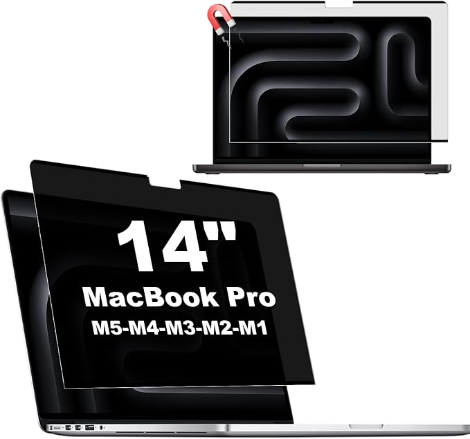 KEANBOLL MacBook Pro 14-Inch Magnetic Privacy Screen Protector, Removable Anti Peeping Anti-Glare Filter with Blue Light Reduction | Compatible with MacBook Pro 14 M1-M5 Pro/Max Chip 2016-2026