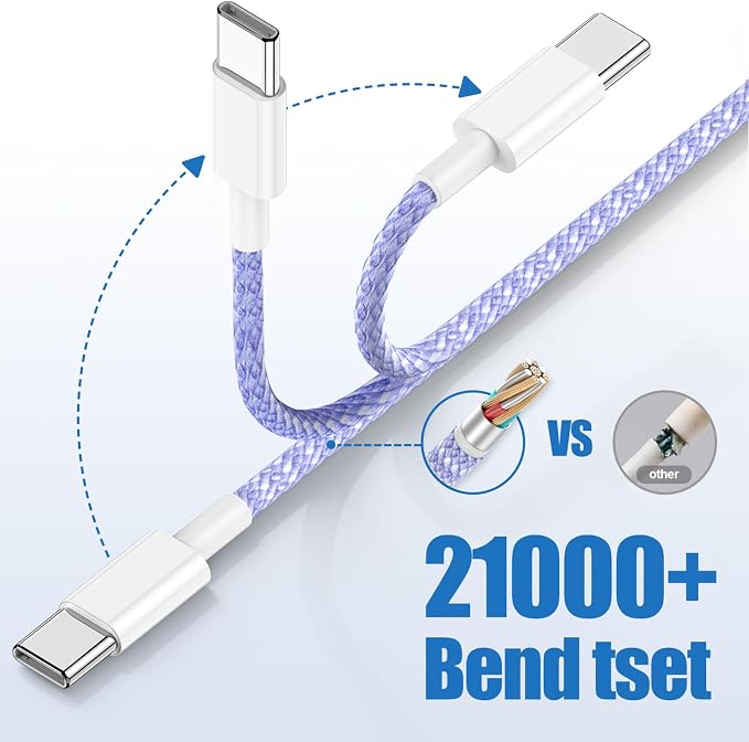 USB C to C Charging Cable 10ft, 60W Fast Type C to C Charger Cord Long for Apple iPhone 17 Pro Max/17 Air/16 Pro Max/15 Plus, MacBook Pro 2021/2020/2019,iPad 12.9/11 inch/Mini/Air 5/4,Samsung Galaxy