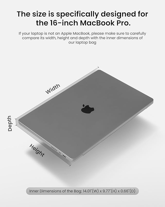 tomtoc 360 Protective Laptop Sleeve Set for 16-inch MacBook Pro M5 Pro/Max (2026) A3428 A3429, M4/M3/M2/M1 A3403 A3186 A2991 A2780, Water-Resistant Laptop Case with Accessory Pouch Fits Dell XPS 16
