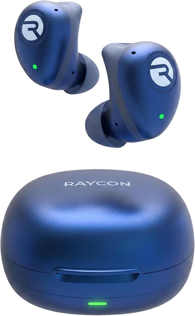 Raycon Fitness Bluetooth Wireless Earbuds + Microphone with Active Noise Canceling, Sweat & Water-Resistant Earphones, Running Headphones, Ear Buds Wireless Bluetooth 56 Hours Playtime (Blue)