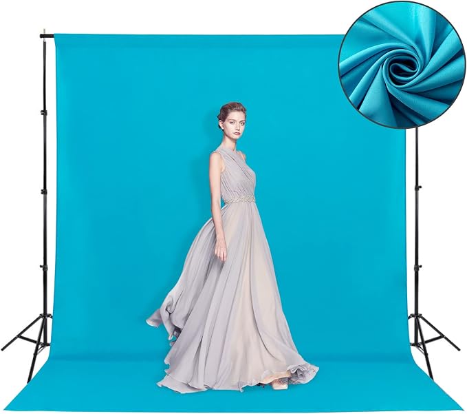 Sugargirl 8FTX10FT Blue Screen Backdrop Background for Photography, Polyester Photo Backdrop for Photoshoot, Party, Video and Television (1 Panel)